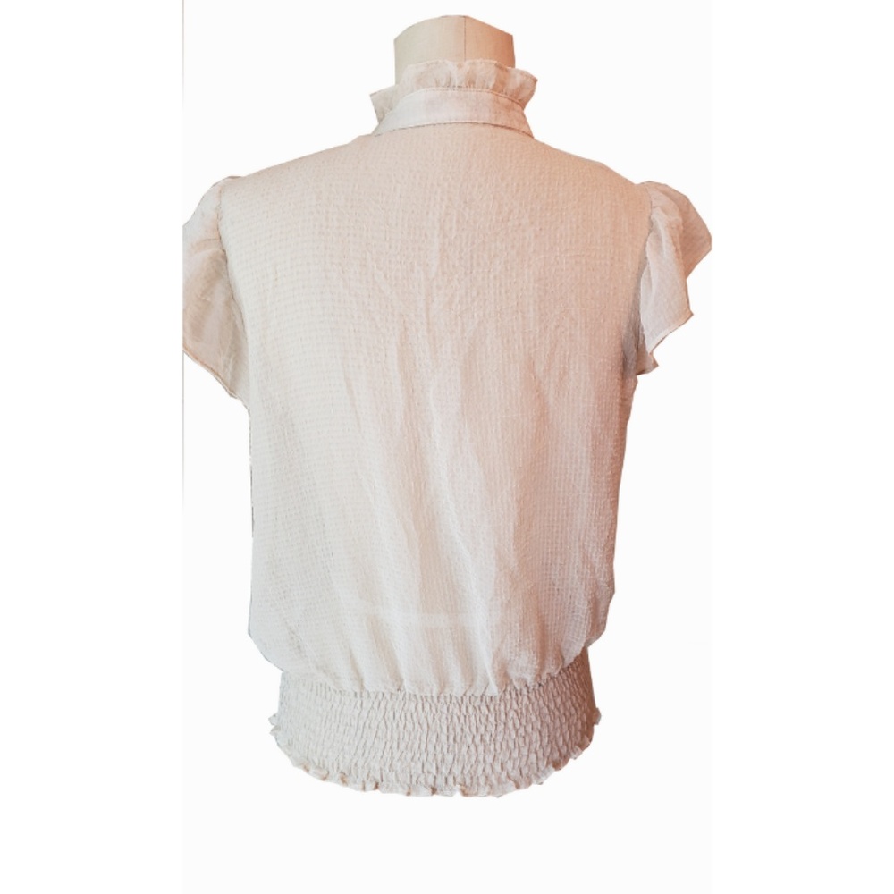 Sheer Ruffle Button Shirt - Picture 3 of 7